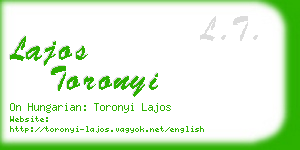 lajos toronyi business card